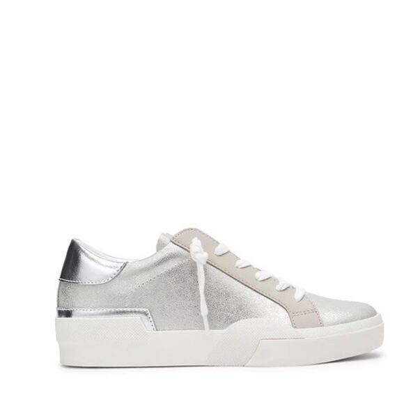 DV by Dolce Vita Helix‎ Women's Sneaker Silver Metallic Size 8.5 Goose Shoe - Picture 1 of 6